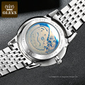 OLEVS 6630 reloj de lujo mecánico calendario de fase lunar reloj de hombre mecánico Tourbillon automático de alta calidad